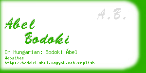 abel bodoki business card