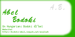 abel bodoki business card